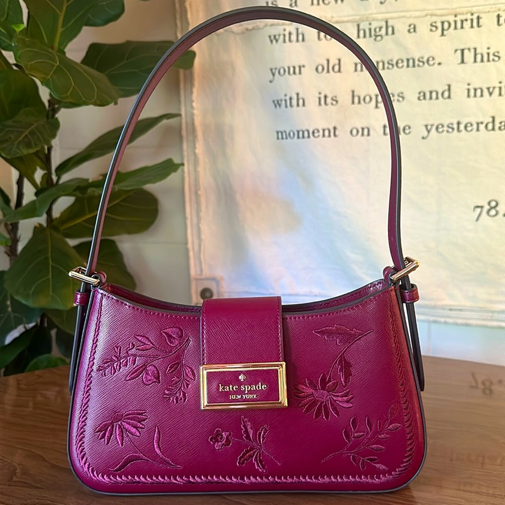 Kate Spade Reegan Botanical Embroidered Medium Shoulder Bag